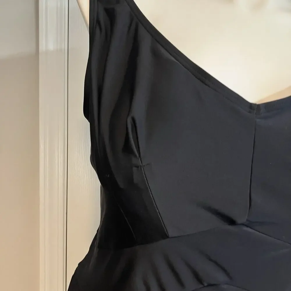 Swimsuits For All Swim Dress Beach Belle Layered Black Swim Dress NWT Size 26